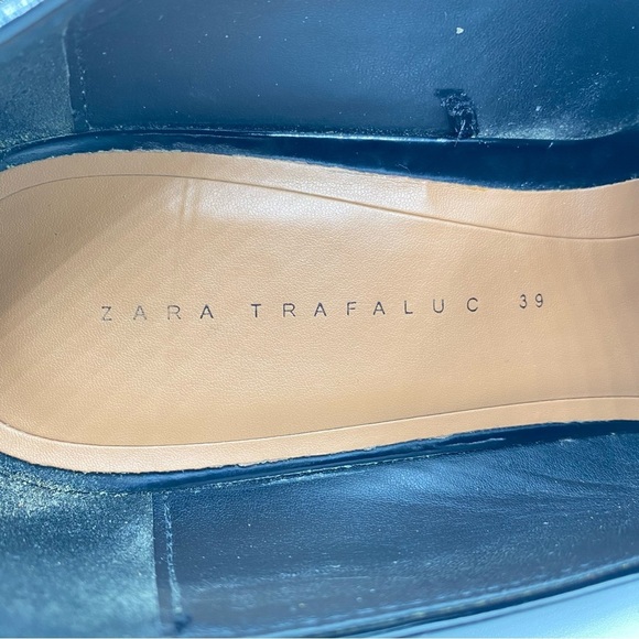 Zara Trafaluc Glossy Black Women’s Loafers with Velvet Bow EU 39 - Picture 7 of 16